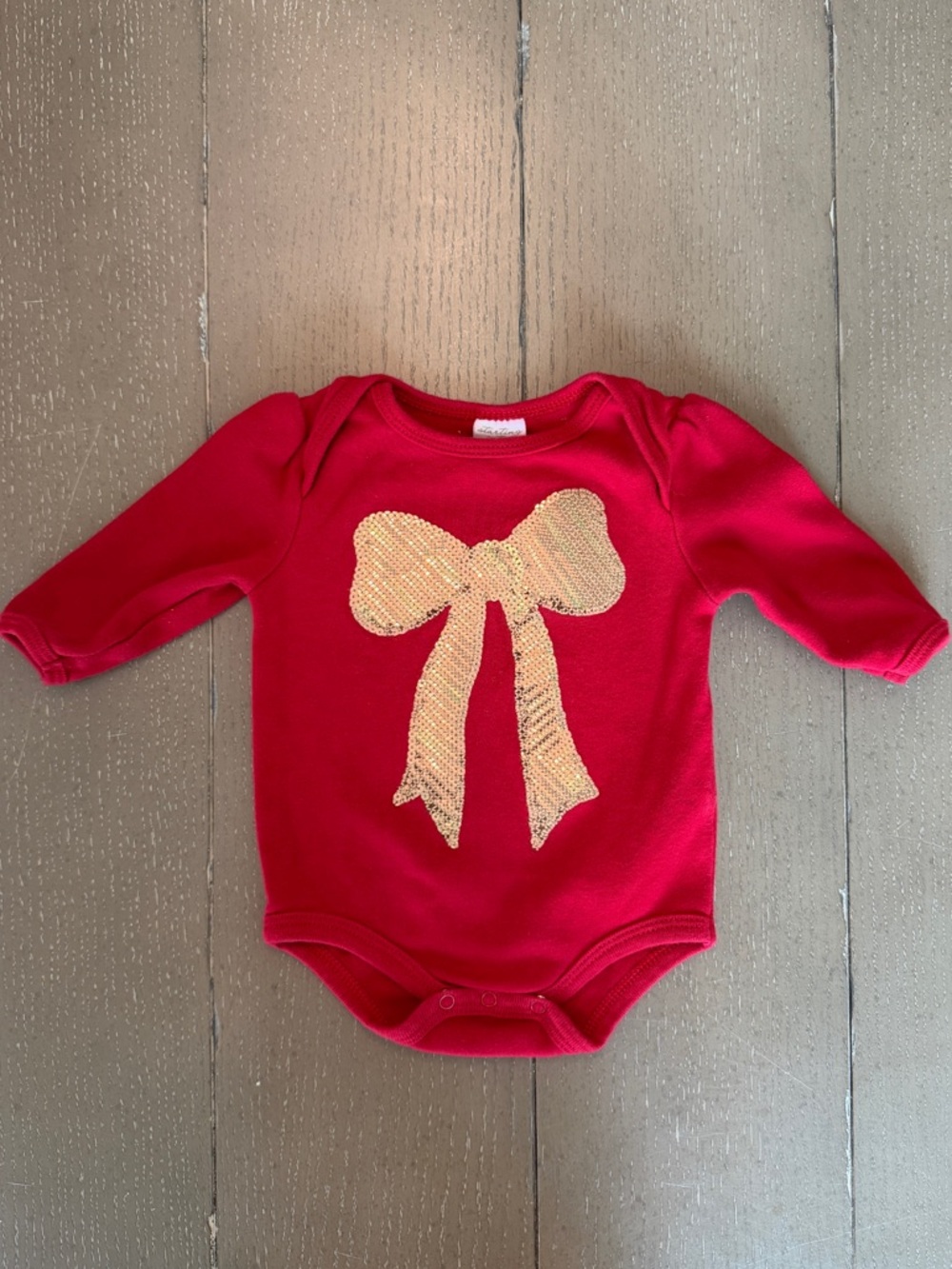 Starting Out Baby Girls’ Christmas Present Sequin Bow Bodysuit/Onesie • Size 3M